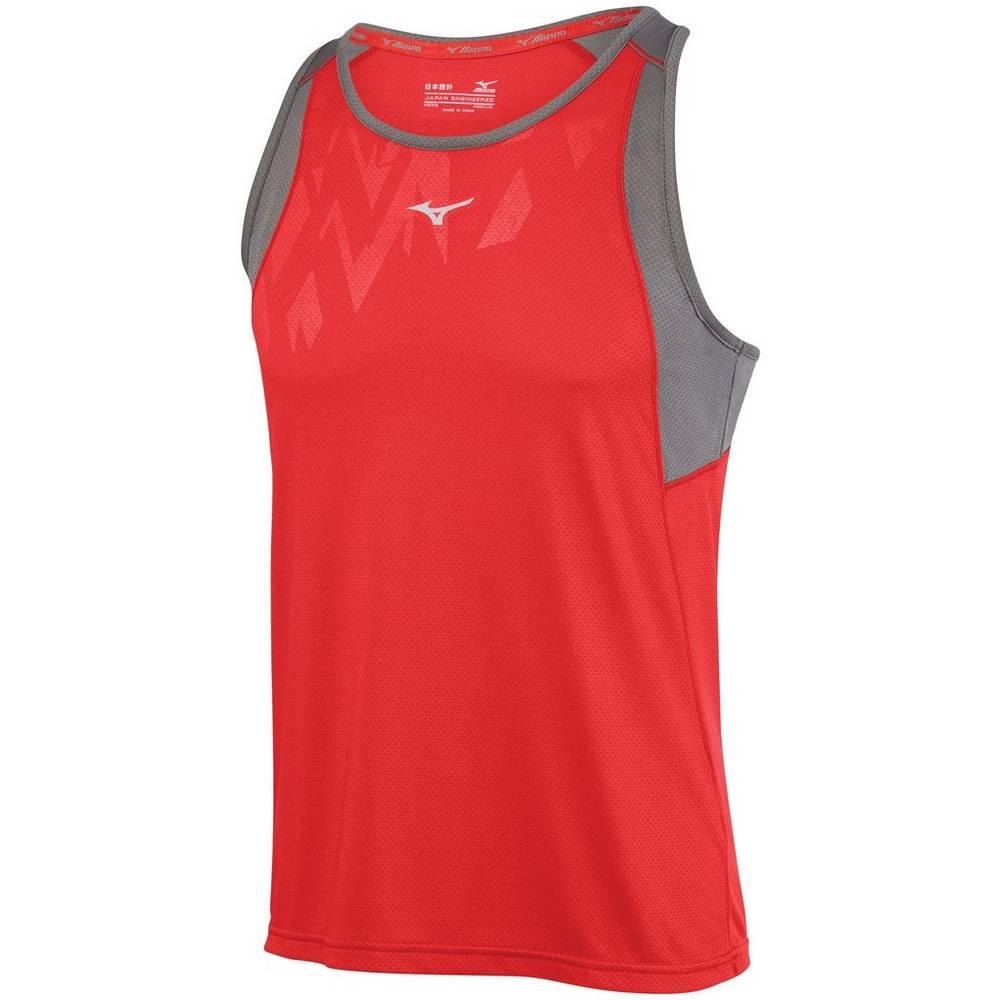 Mizuno Singlet Alpha Vent - Erkek Atlet - Kırmızı Türkiye (EDUMYC-708)